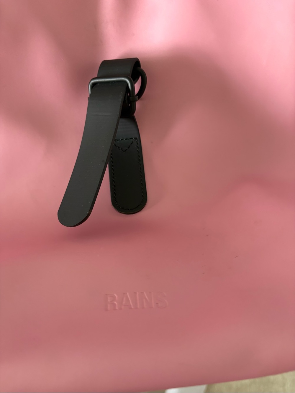 RAINS Pink Water Resistant Rubberised Backpack - Picture 4 of 6